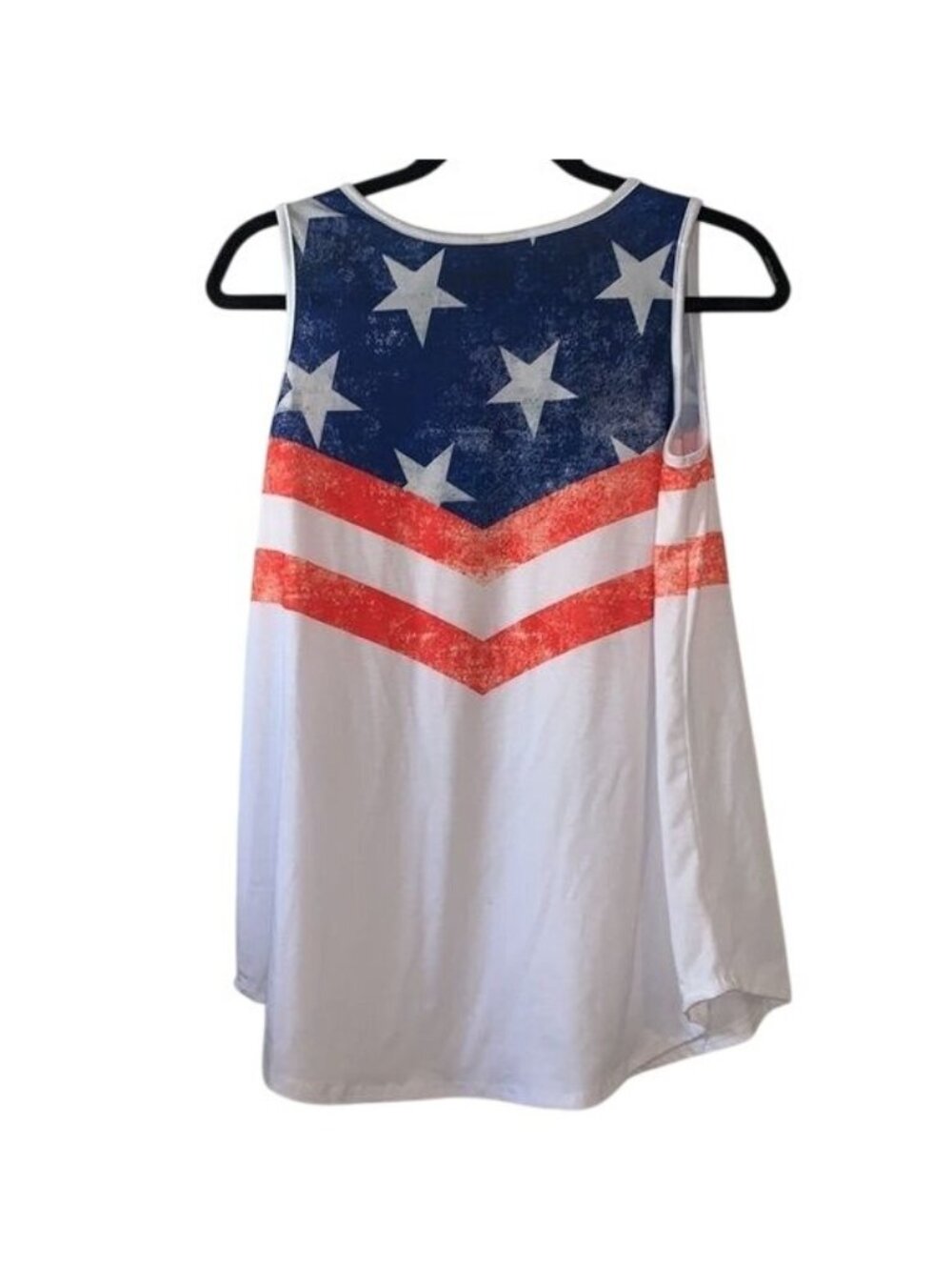 Womens Patriotic Sleeveless American Flag Tank Top By Acting Pro - Picture 7 of 10